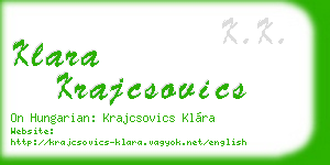 klara krajcsovics business card