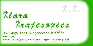 klara krajcsovics business card